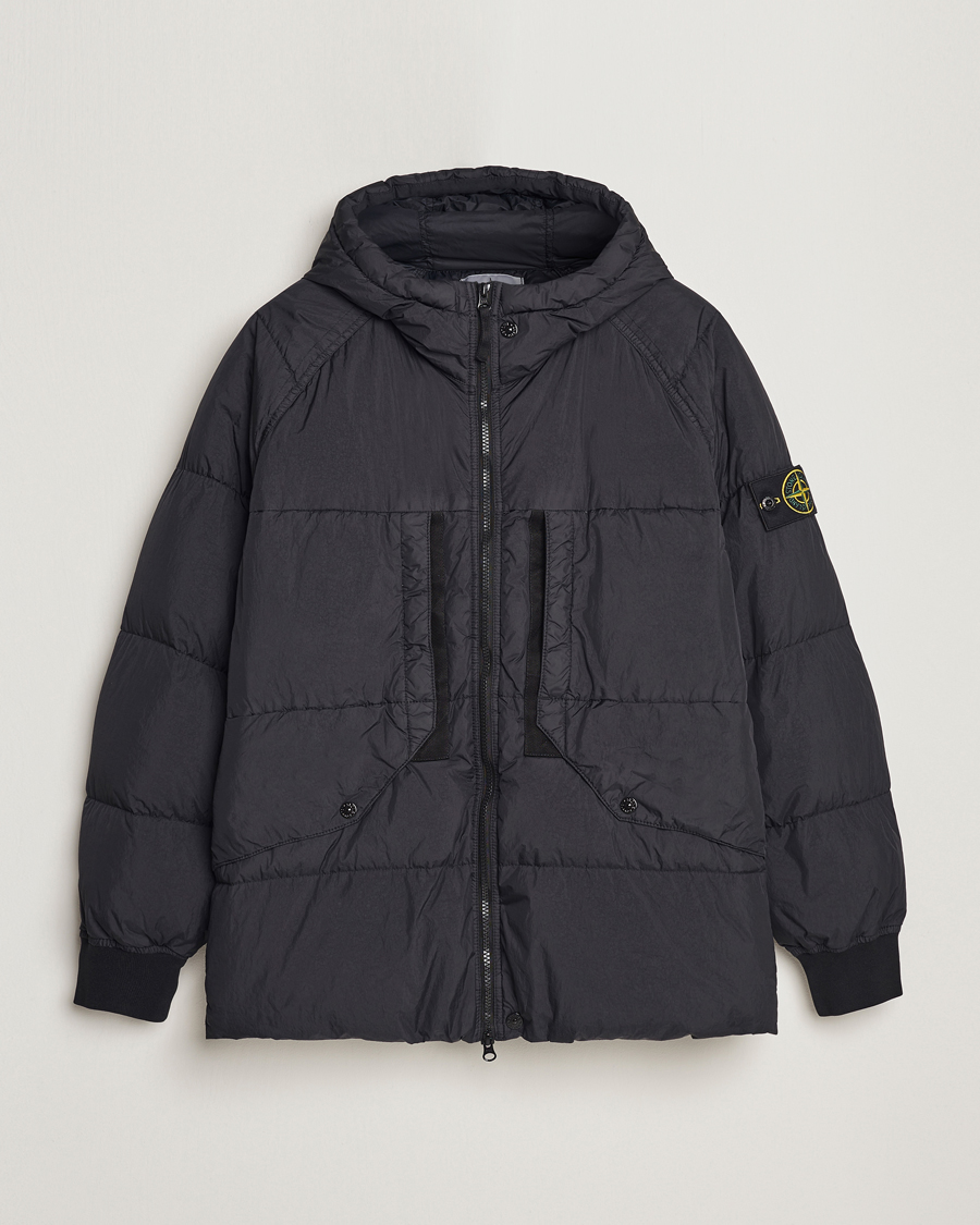 Stone Island Garment Dyed Recycled Nylon Down Jacket Black at