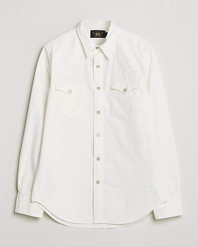 RRL Sawtooth Western Embroidered Shirt White Wash at CareOfCarl.com