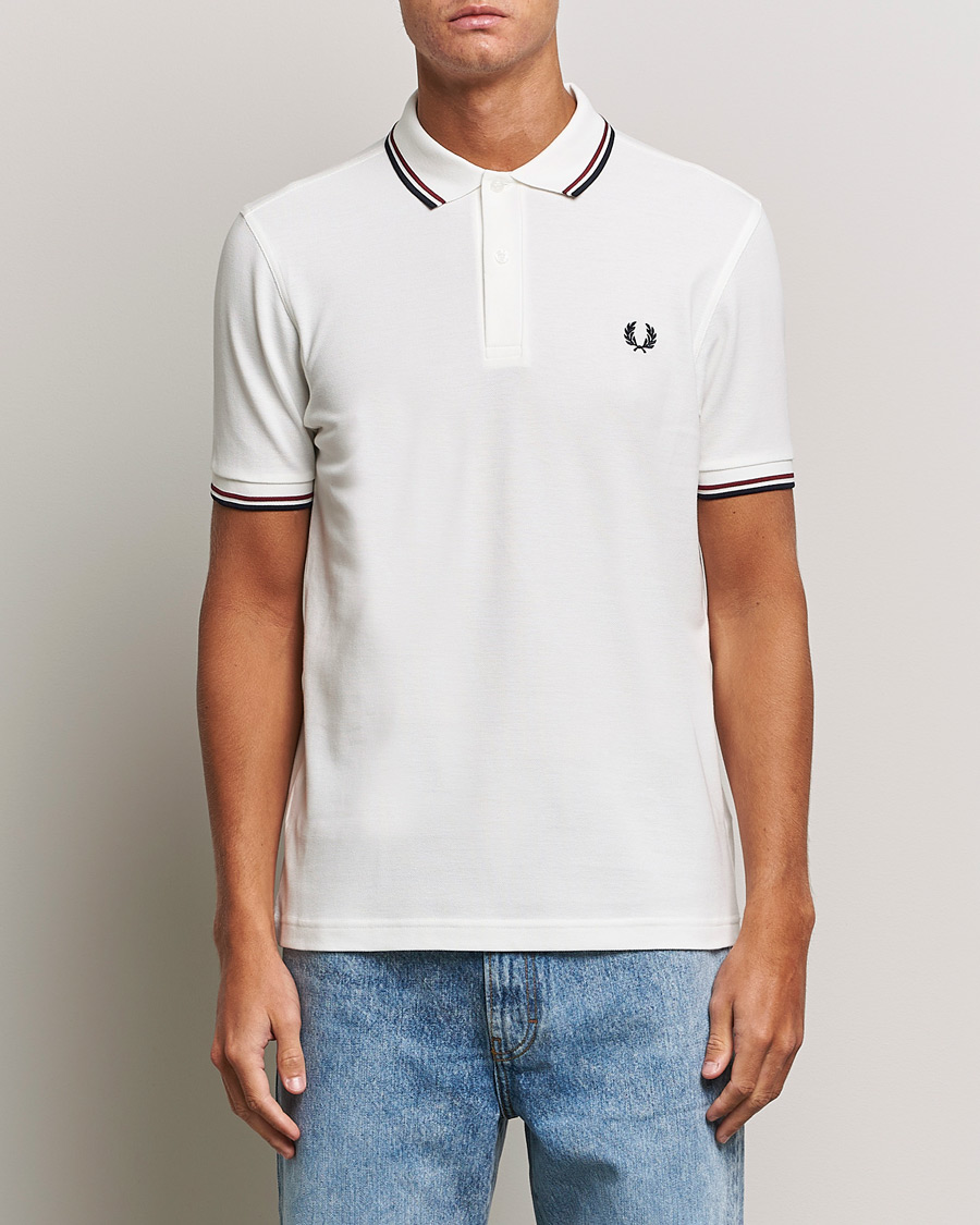 Fred Perry Twin Tipped Polo Shirt Snow White bei Care of Carl