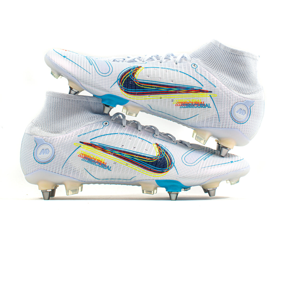 Nike Mercurial Vapor Superfly 8 Elite SIlver Blue SG Pro – Classic