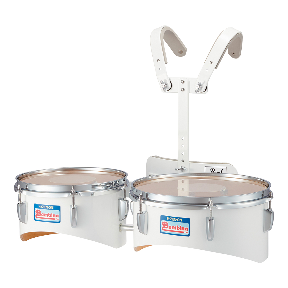 全音 PG-302W バンビーナ マーチング デュオドラム 白 キャリング
