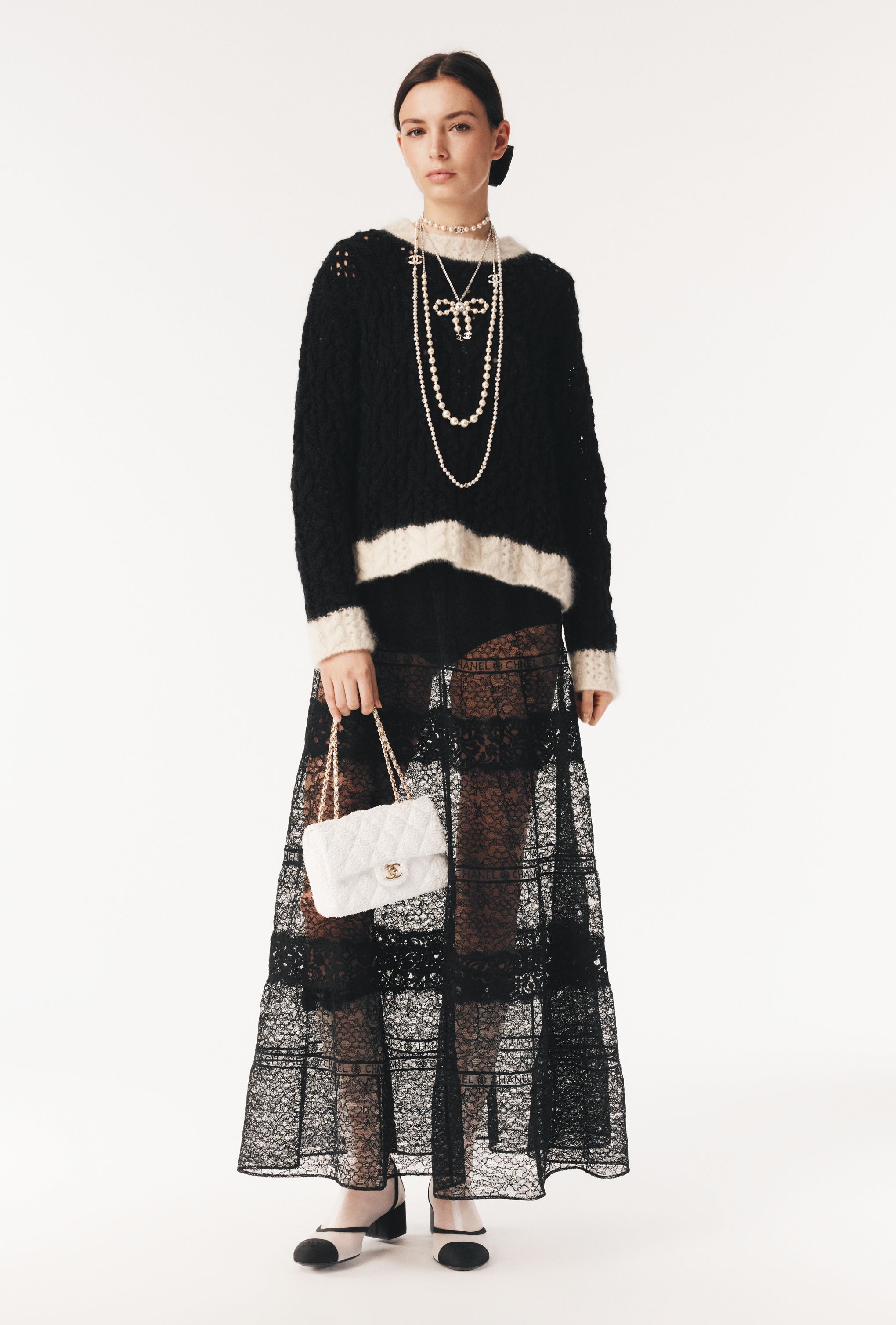 ロング スカート - レース、ブラック — ファッション | CHANEL シャネル