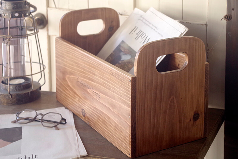 アンティーク風マガジンラック｜ヴィンテージスタイル木製雑貨｜通販