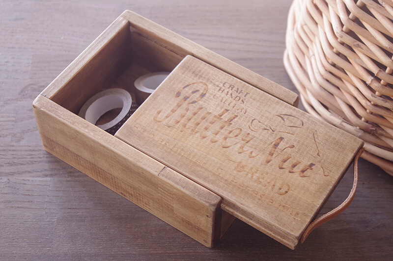 スライド蓋のヴィンテージ風収納ボックス｜シンプル＆アンティーク