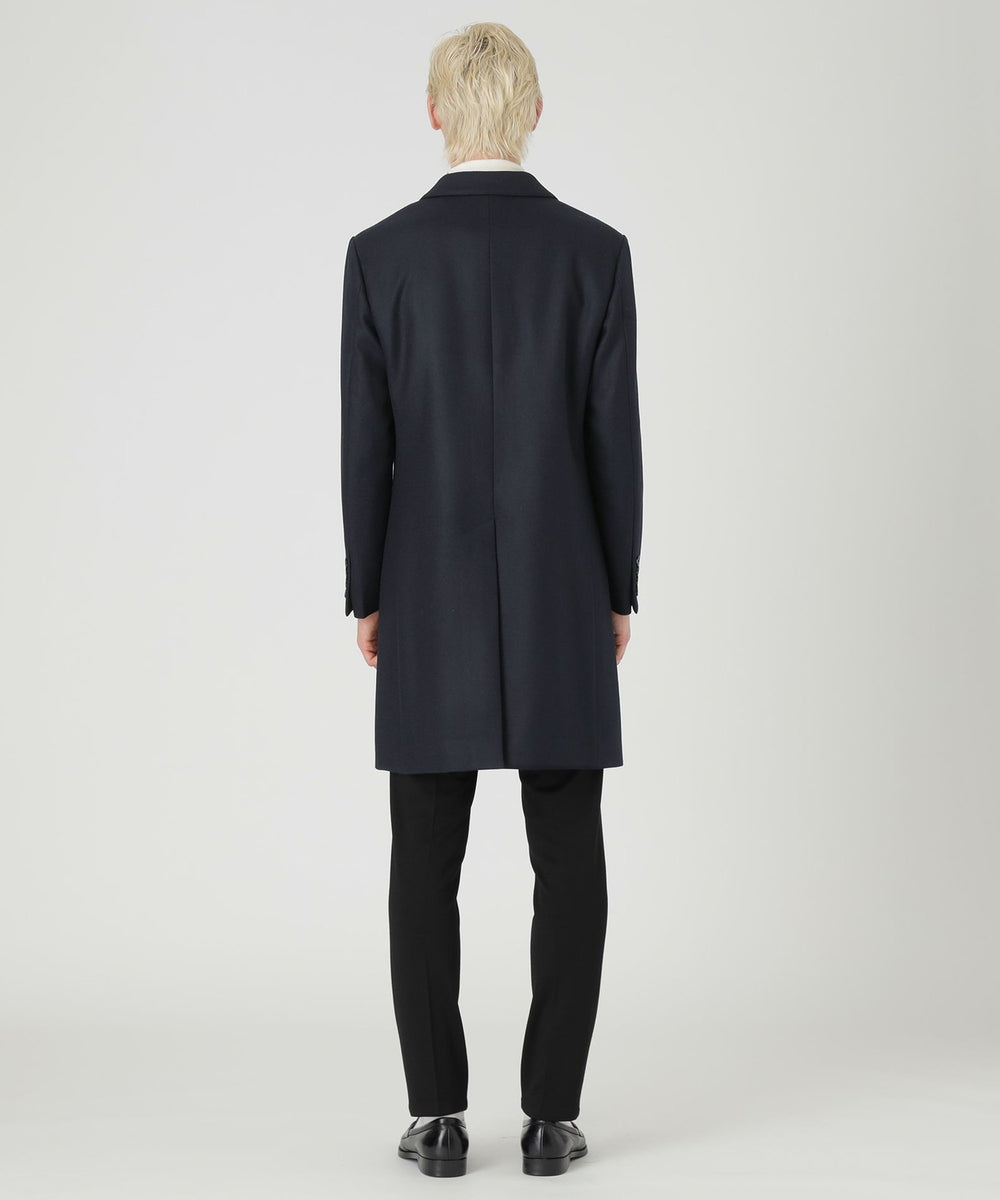 ウーステッドメルトンチェスターフィールドコート（コート）｜BLACK