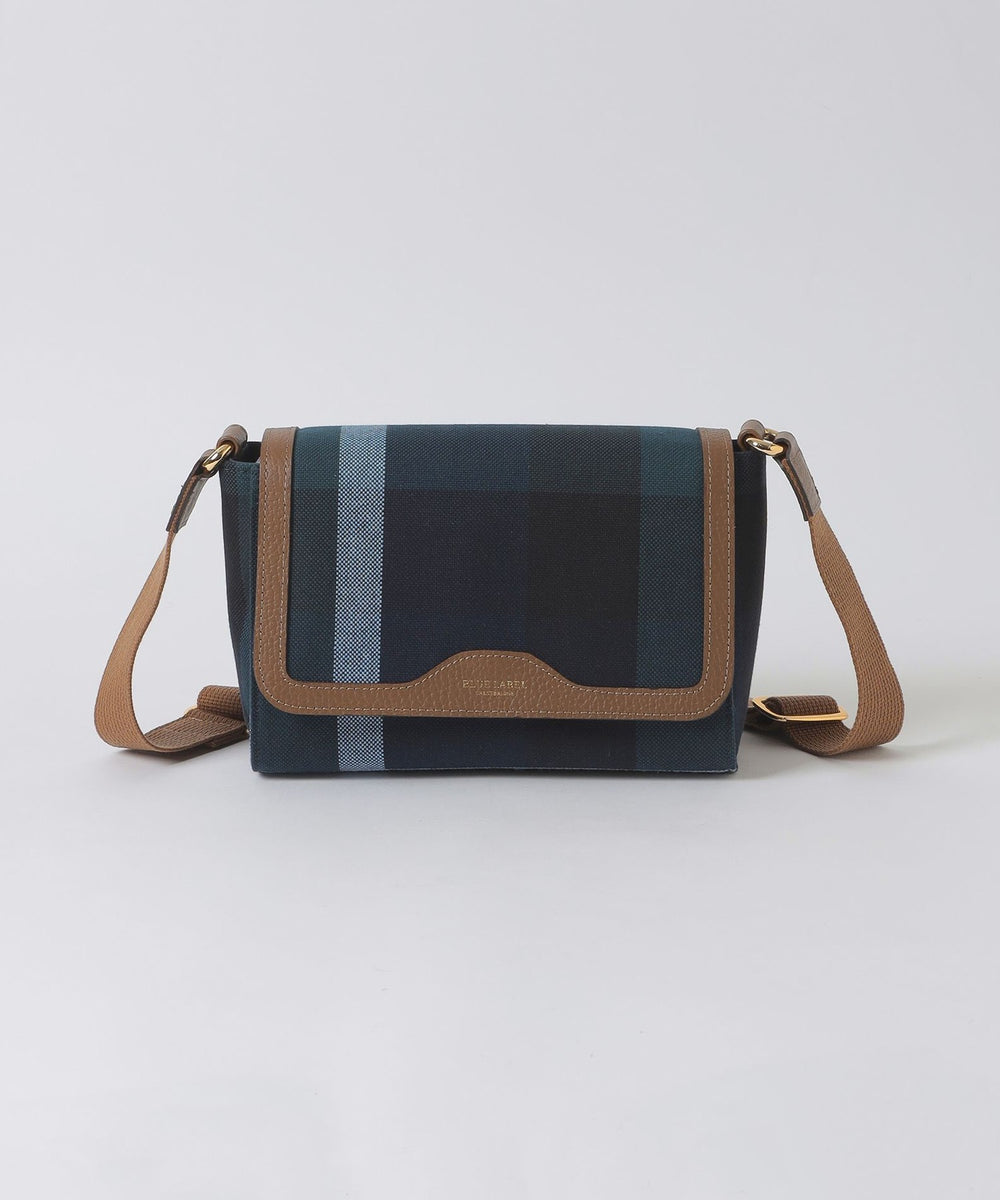 クレストブリッジチェックキャンバスかぶせショルダー（バッグ）｜BLUE