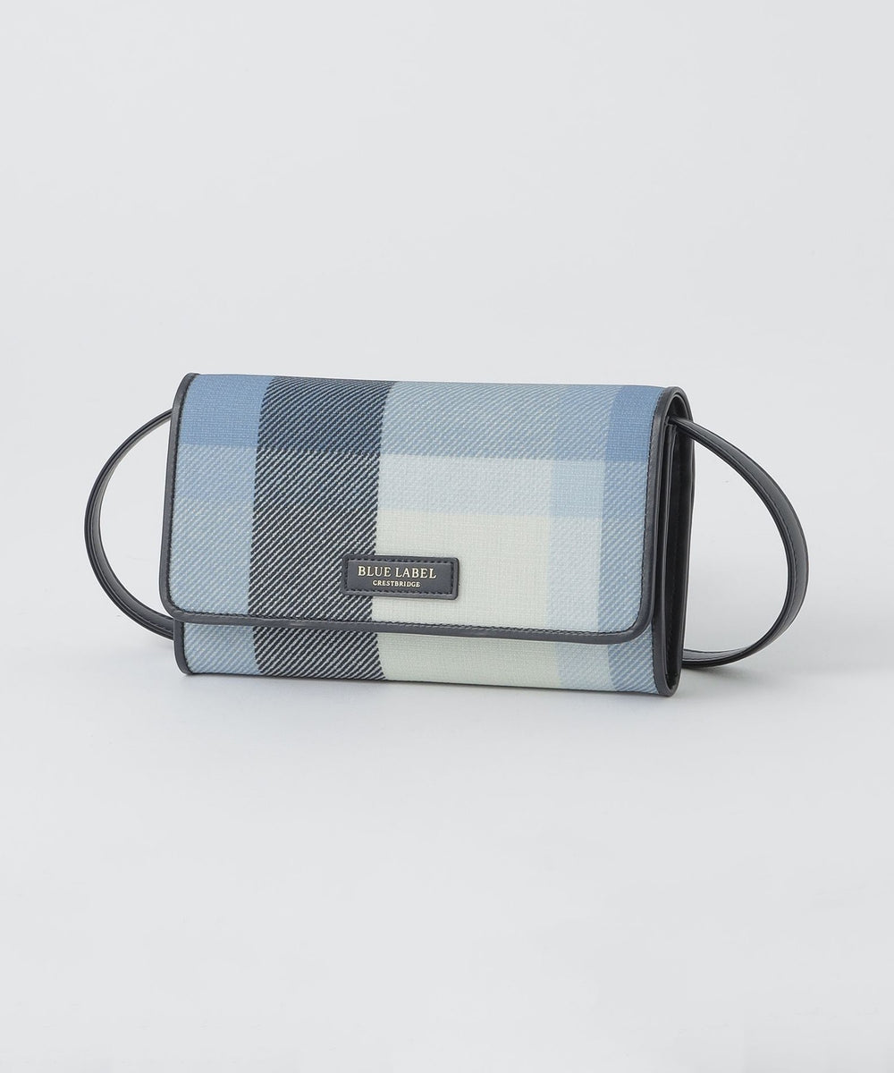 クレストブリッジチェックPVCウォレットショルダー（バッグ）｜BLUE