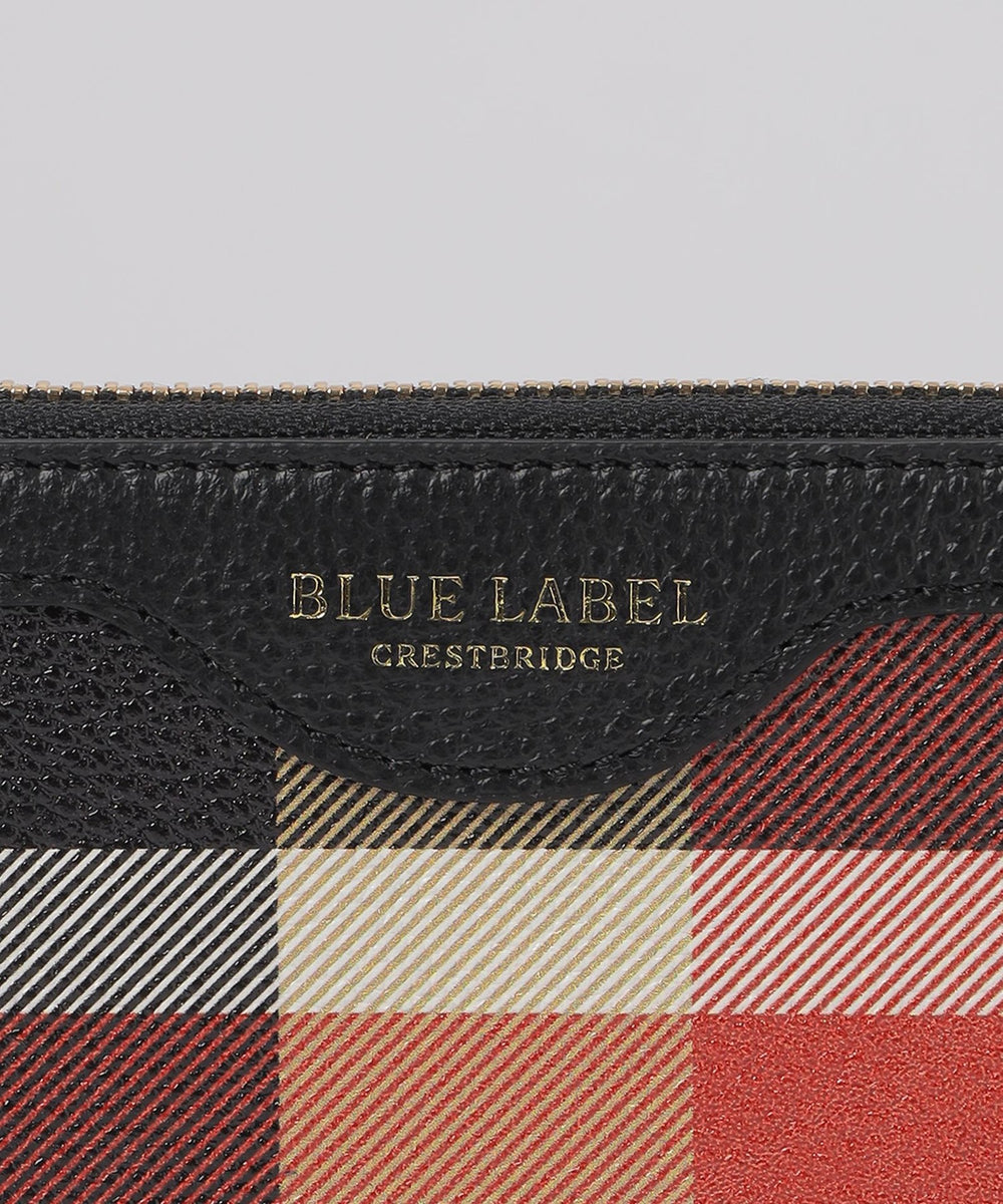 クレストブリッジチェックレザー長財布（ウォレット/ポーチ）｜BLUE