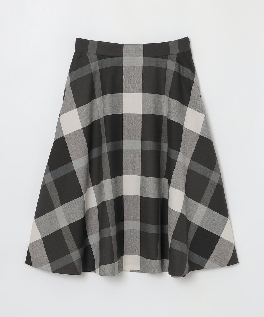 クレストブリッジチェックサキソニーフレアスカート（スカート）｜BLUE