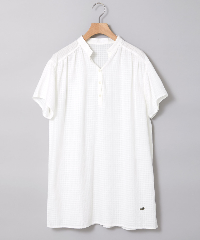 レディース コットン ドビーチェック チュニック通販 [0121-53705