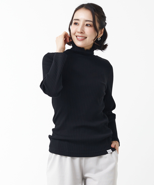 レディース リブ メローハイネック カットソー通販 [2002-52200