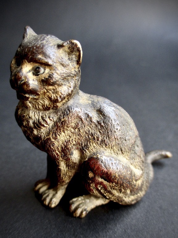 yu_and_a【き1】30 フランスアンティーク ブロンズ 猫 yu_and_a様専用