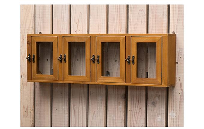 ウォールシェルフ 棚 壁掛け 収納 ナチュラル ガラス扉 木製