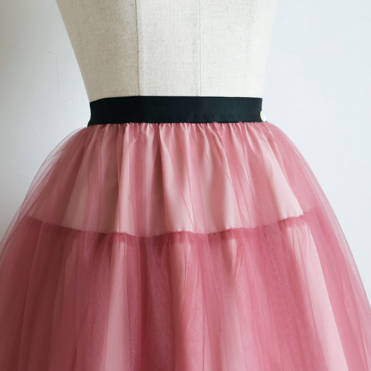 ミディ丈】ギャザー切り替えチュールスカート【JM2354BE】 商品詳細