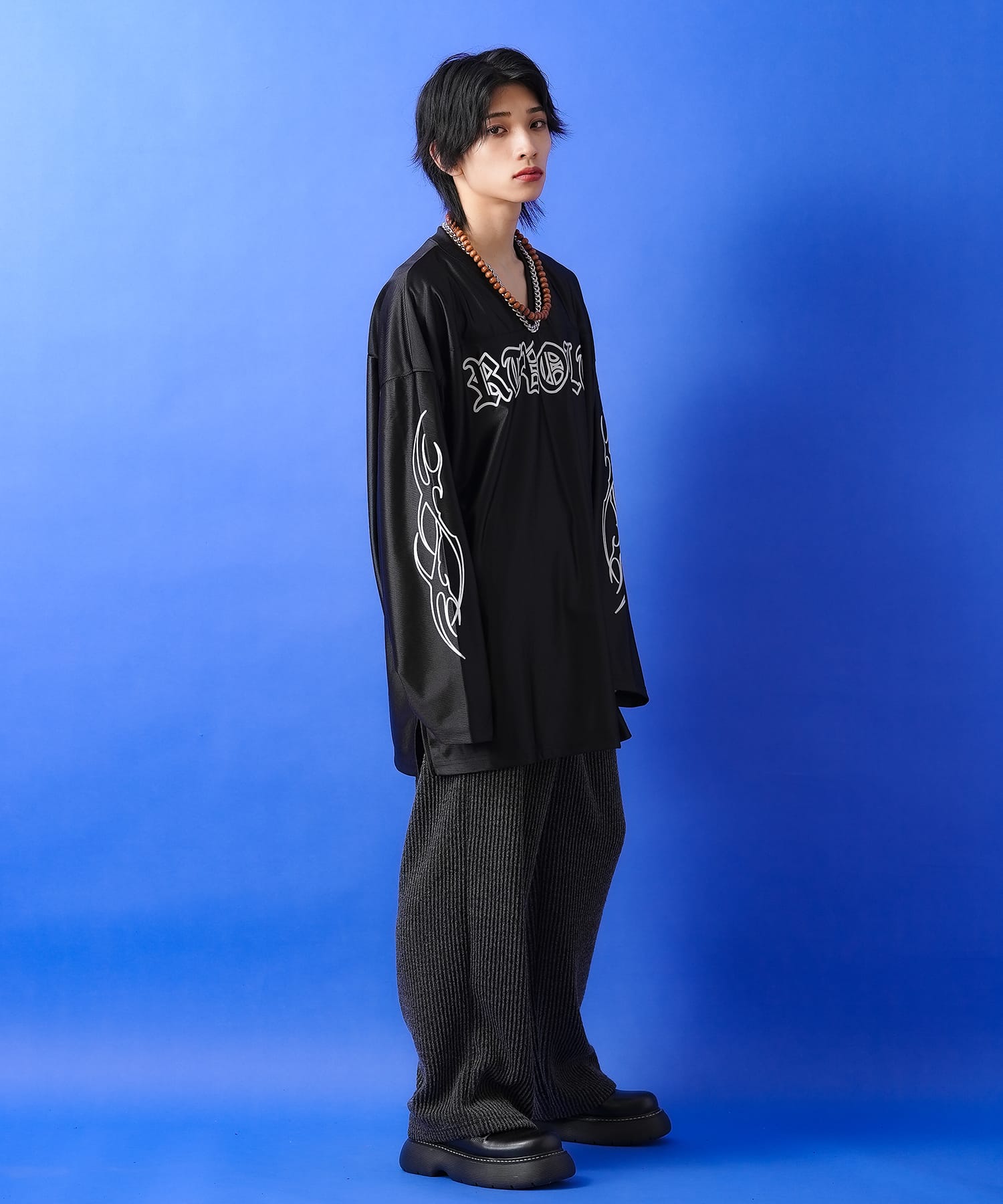 フレイムパターンアームフットボールシャツ / メンズ レディース ユニ