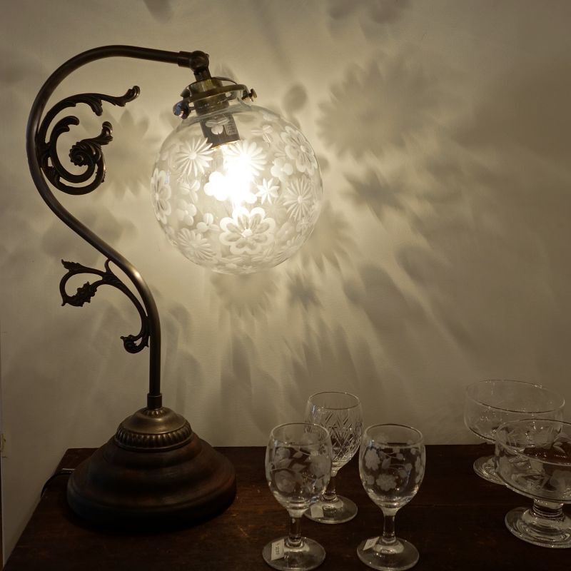 限定品 全花切子 丸型138スタンドライトG クリア 藤本幸治 アトリエ Ansan