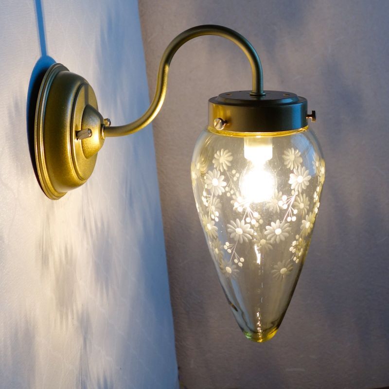 ポンポン花切子 ブラケットライト ほのお型 アンバー 藤本幸治