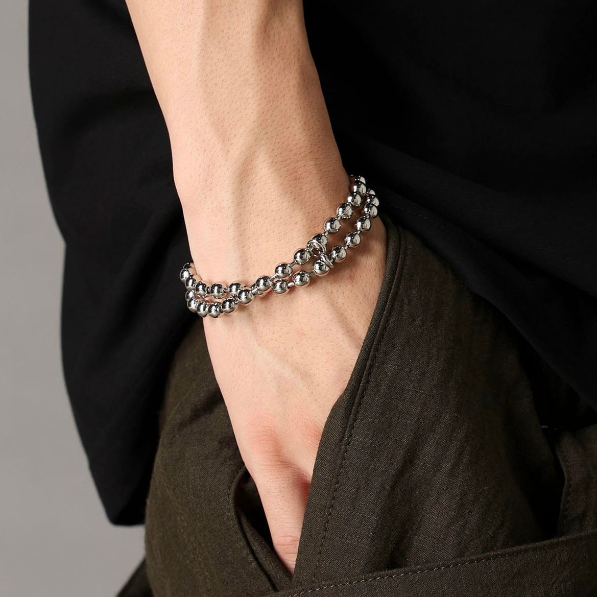 Ground Y - 【残り一点】ボールチェーンブレスレット(SILVER