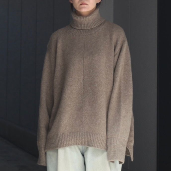 ssstein - 【残り一点】Cashmere/Sable Tweed Knit Turtle Neck LS