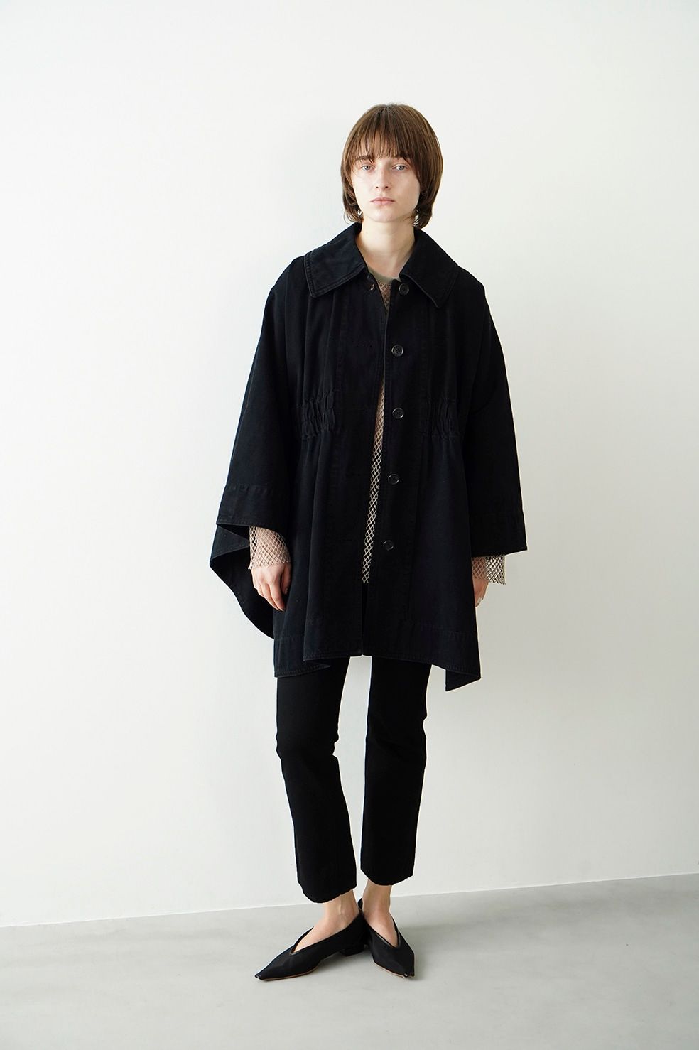 CLANE - デニム ケープ コート - DENIM CAPE COAT BLACK | ADDICT WEB SHOP