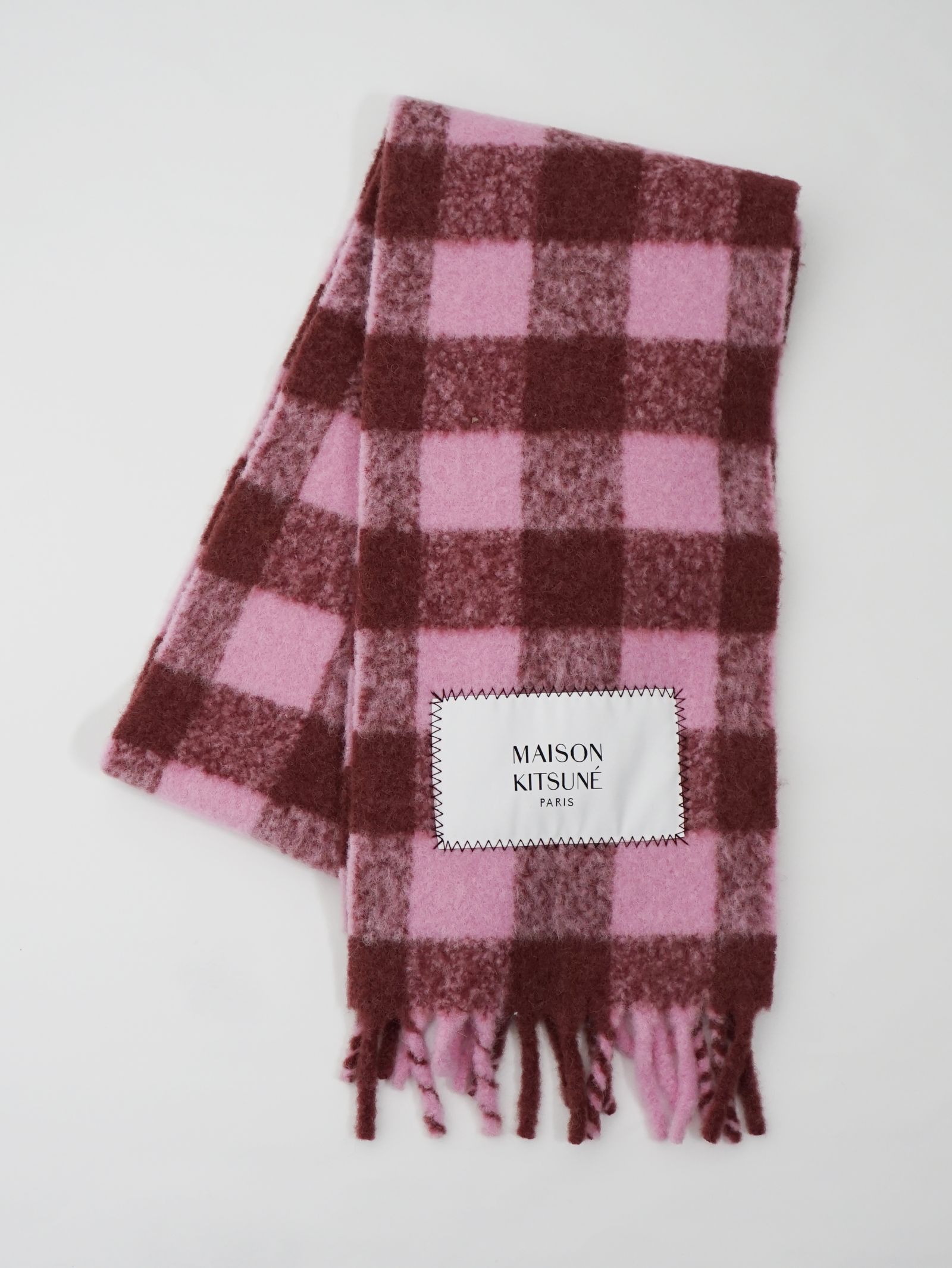 MAISON KITSUNÉ - アルパカ ストライプ マフラー - CHECK BRUSHED