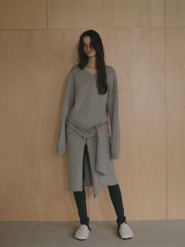 ETRE TOKYO - レイヤードニットラップスカート (GREY) | ADDICT WEB SHOP