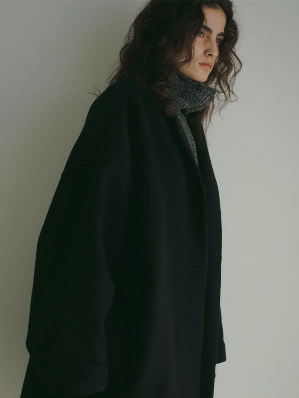 ETRE TOKYO - ウールリバーコクーンコート - BLACK | ADDICT WEB SHOP