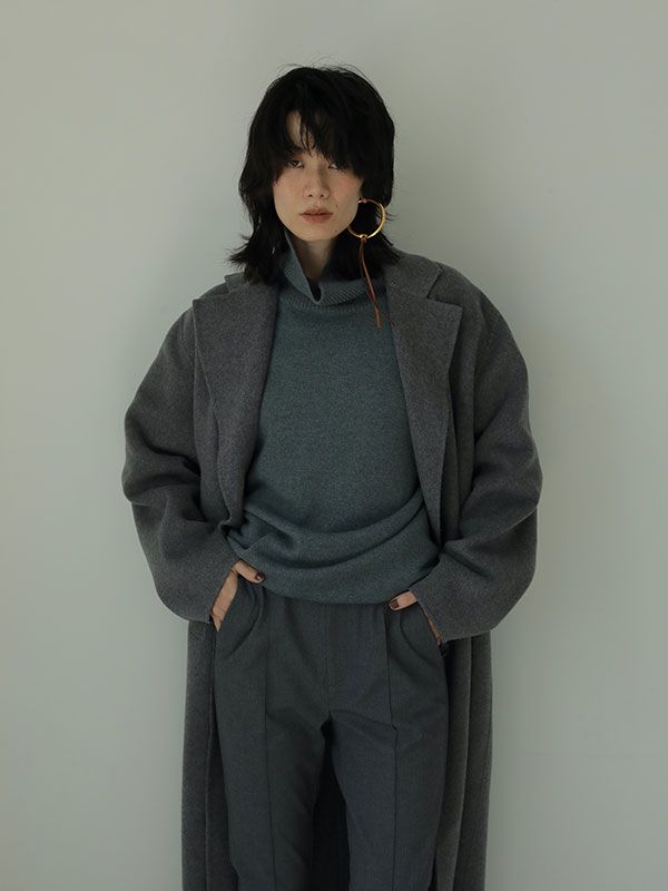 ETRE TOKYO - ダブルブレストリバーロングコート - GREY | ADDICT WEB SHOP