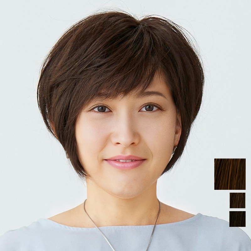 フルウィッグ】(人毛ミックス)ナチュラルボブ［ブラウン］Raffine TRN2