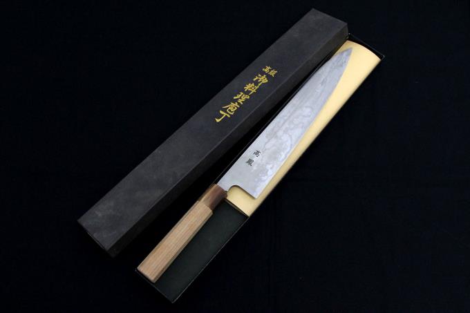 鈴木商事 和牛刀 包丁 300mm ステンレス鋼 水牛朴八角柄 箱付 λA653