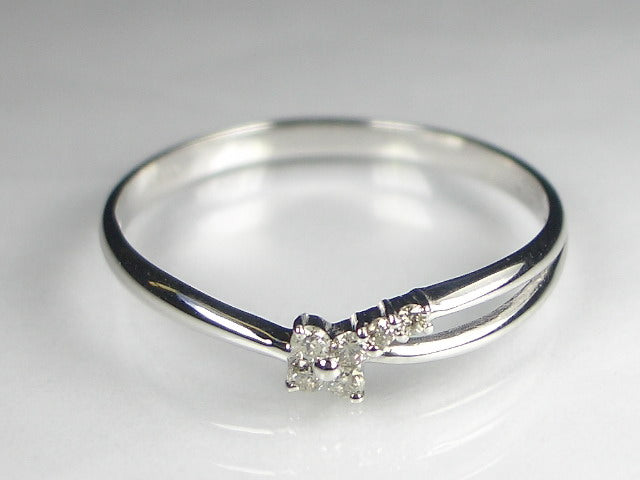 K18WG ホワイトゴールドダイヤモンド フラワー リング – オール