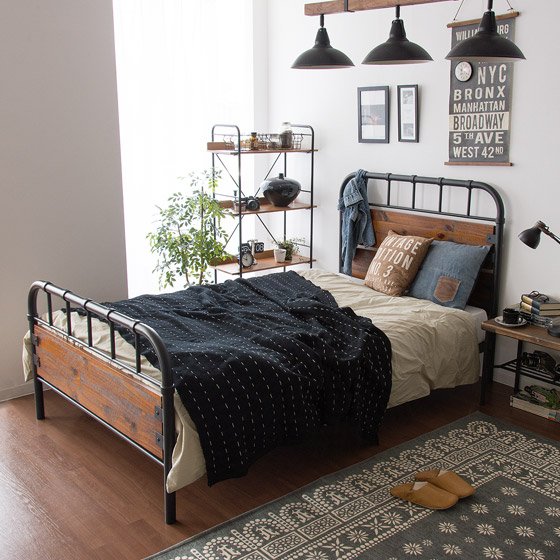 ヴィンテージスチールベッド(セミダブル) Cruise〔クルーズ〕 フレーム