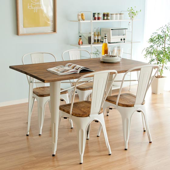 4人用 ヴィンテージウッドダイニング Lewis(ルイス) 140×80cmテーブル