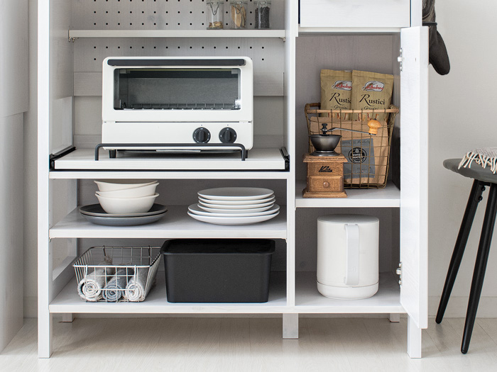 レンジボード LAFIKA〔ラフィカ〕 スライドトレー収納タイプ | 家具