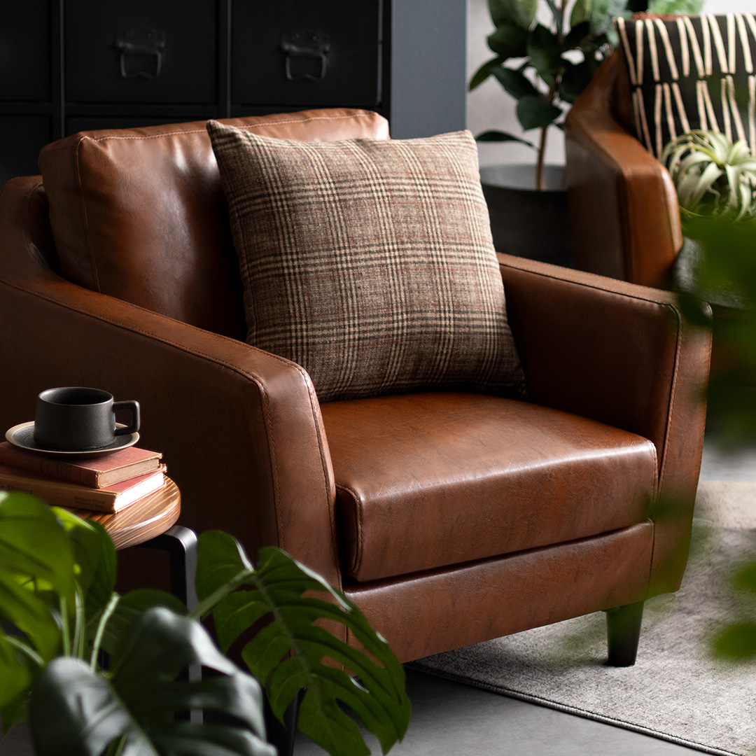 1人掛けソファ パーソナルチェア ポケットコイル 天然木脚 LAURU