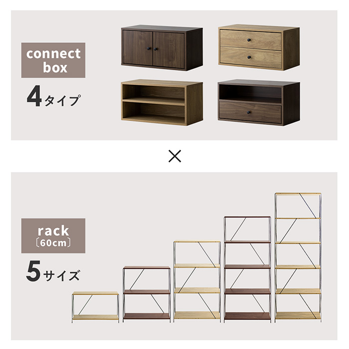 コネクトボックス Ezbo(イジボ) オープン棚・引き出しタイプ | 家具