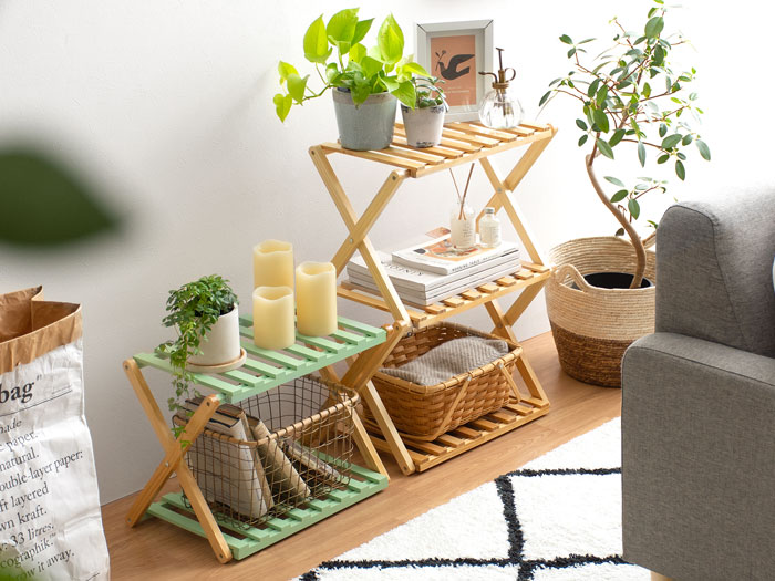 フォールディングラック 2段タイプ 折りたたみ式 | 家具・インテリア