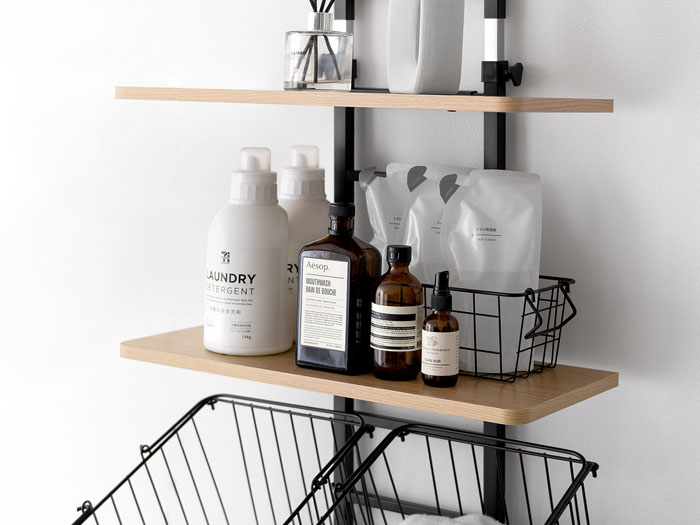 突っ張り式ランドリーラック Steach(スティーチ)棚板3枚タイプ | 家具