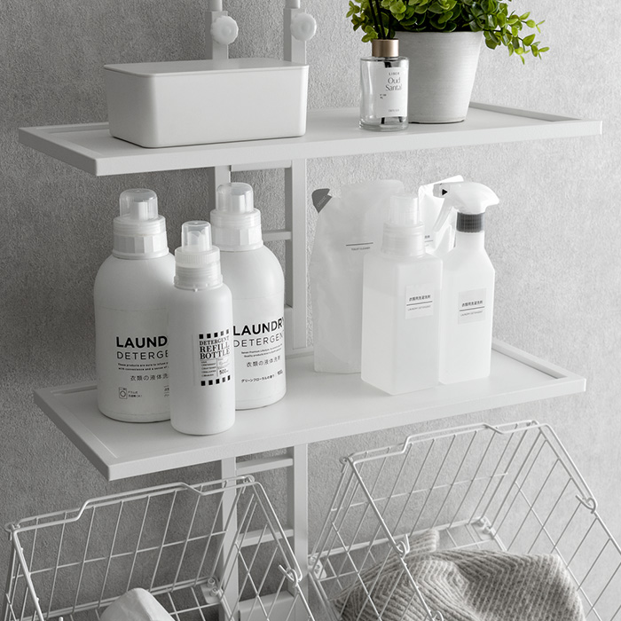 突っ張り式ランドリーラック Leith(レイス)カゴ付きタイプ | 家具