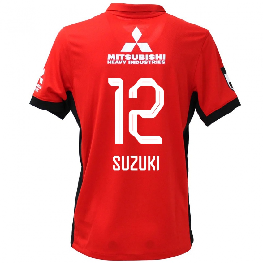 レディース鈴木彩艶#12レッド ホワイトホームシャツ2025/26ジャージー