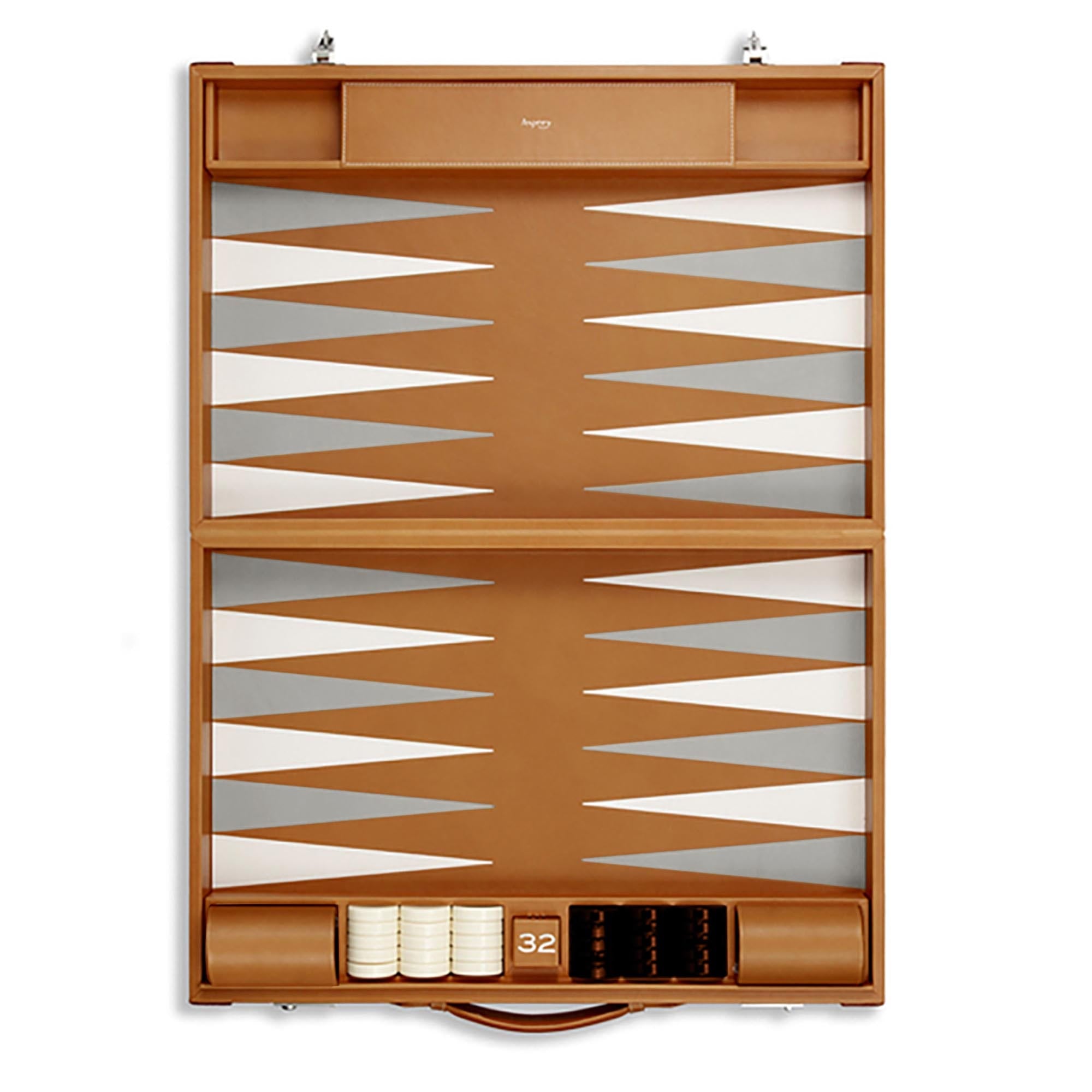 ハノーバー サドルレザー製ラージ バックギャモン – Asprey London