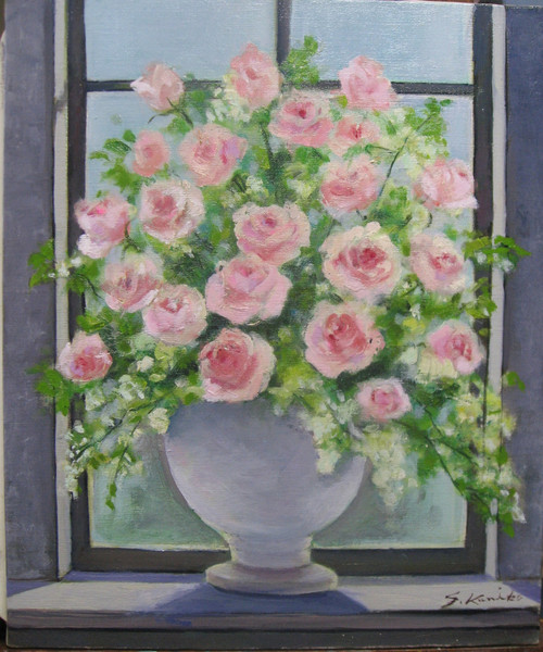 ピンクの薔薇」 by 酒井 邦子｜Artmeter｜暮らしを彩るアートが