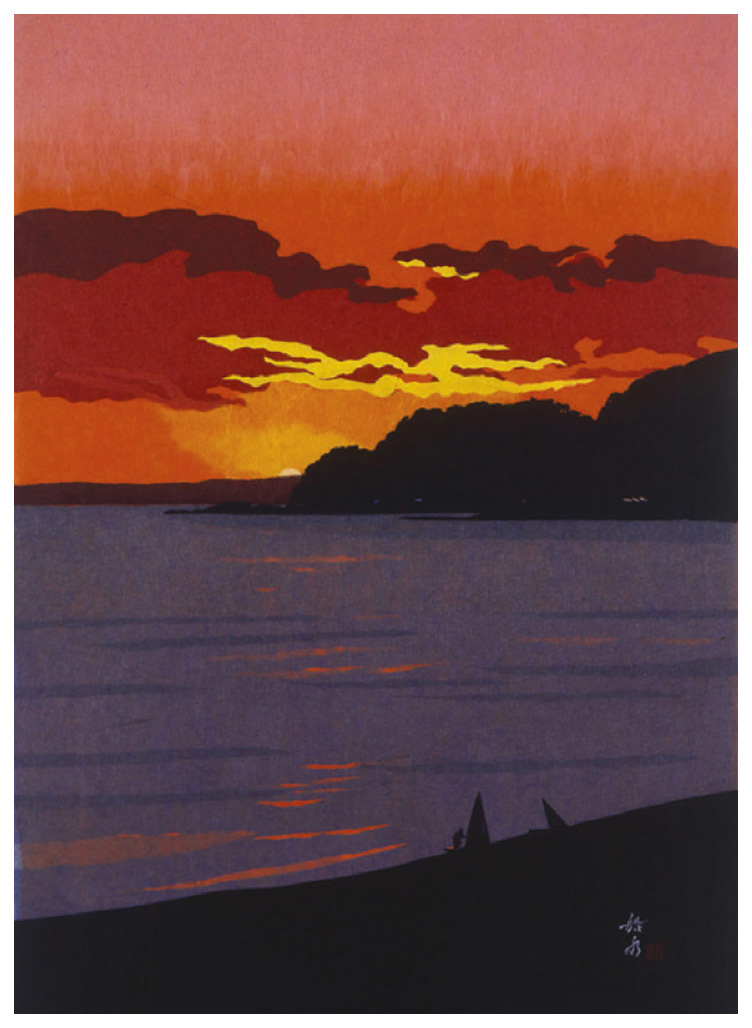 船水善昭 絵画 (版画/ジクレー) 夕凪（ゆうなぎ） 5251|アート