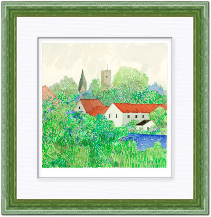 安野光雅 絵画(版画額装品/ジクレー) リーベ デンマーク 6722|アート