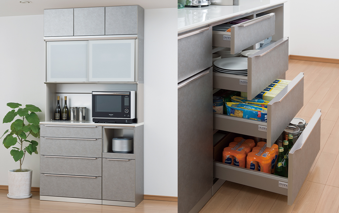 K774 岡製作所 スカーレット120D キッチンボード 食器棚 K774 岡製作所