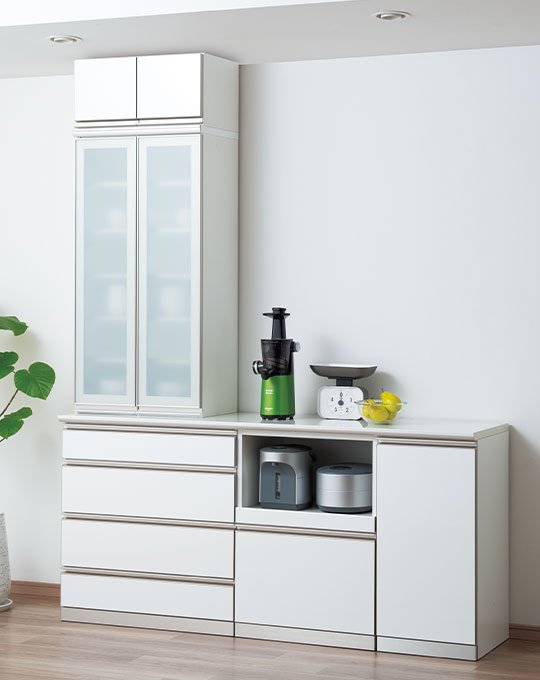 アヤノ キャビネット 150cm幅 キッチンカウンター 食器棚 収納