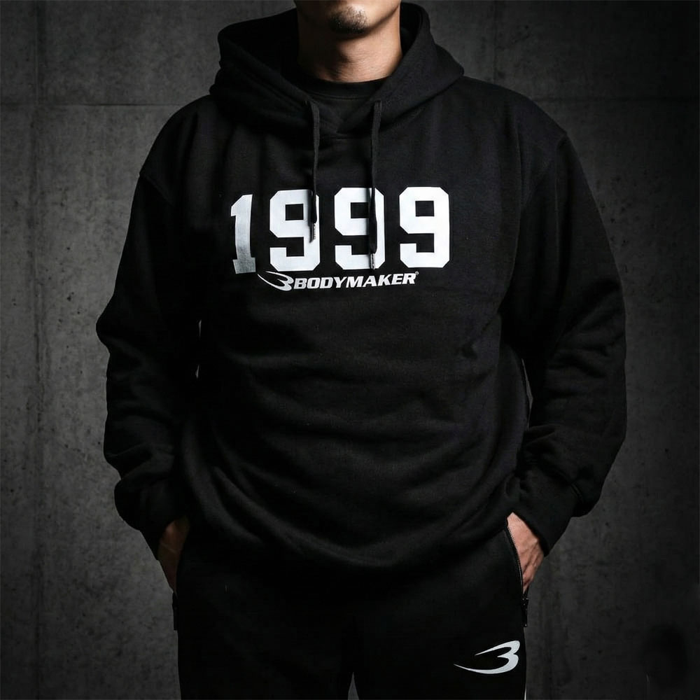 スウェット裏起毛パーカー 1999ロゴ M ブラック MS221MBK