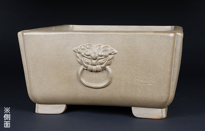 烏泥隅入獣面環切足長方鉢 | 盆栽、盆栽書籍、盆栽鉢の通販│近代出版