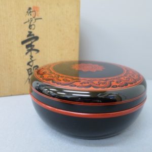 ☆香川漆器 讃岐漆芸 蒟醤蒔絵 文新堂造 蓋付菓子器 未使用☆ – 本など