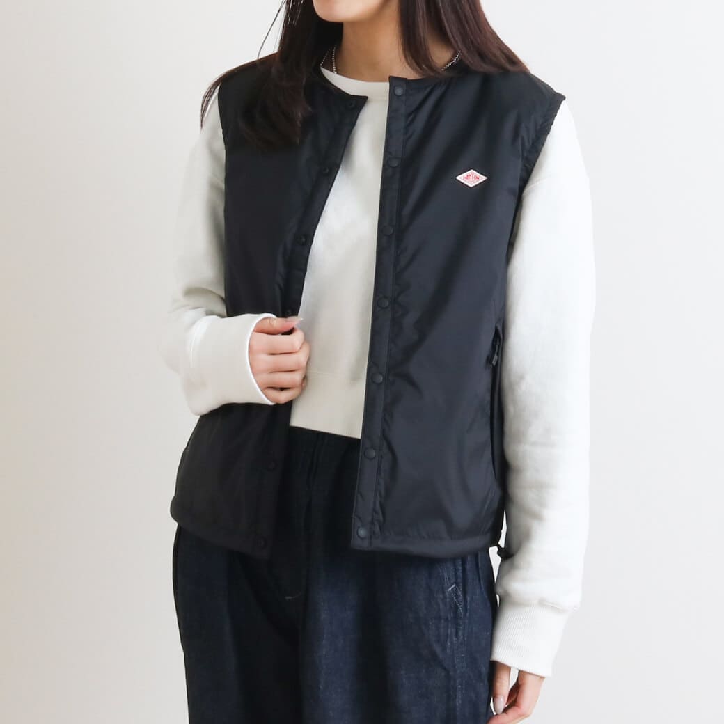 DANTON ダントン ナイロンタフタ インサレーションノーカラーベスト